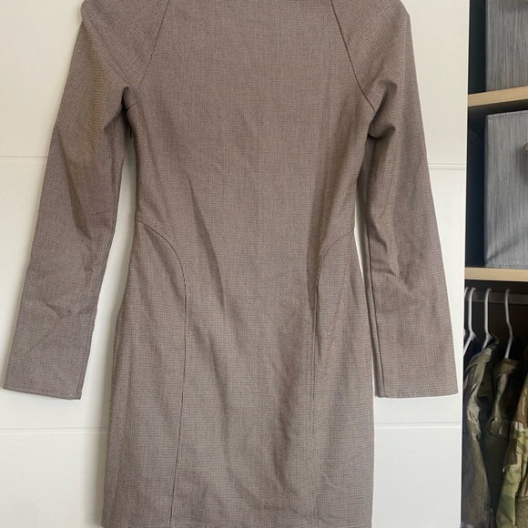 Zara Houndstooth Long Sleeve Mini Dress - Picture 4 of 6